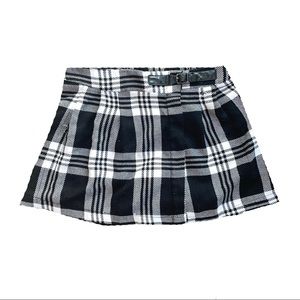Black and white plaid mini skirt